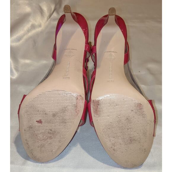 Antonio Melani Raspberry Pink Patent Leather Strappy Heels Sandals Size 8.5 - Picture 8 of 10